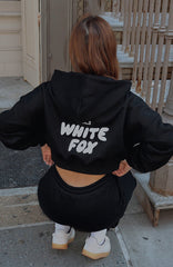Offstage Cropped Zip Hoodie Monochrome