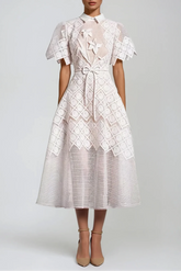 Dimitrios Flower Embroidered Midi Dress