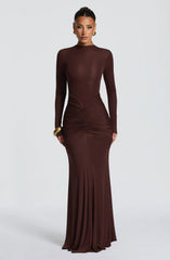 Oriane Maxi Dress - Plum Brown