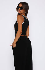 Let Me Adore You Ribbed Tank Top Black/White