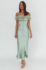 Summerfield Off-Shoulder Maxi Dress Pistachio