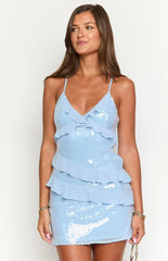 Lydia Blue Sequin Mini Dress