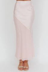 Easy Love Contrast Maxi Skirt Pink