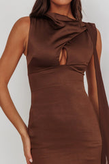 Meliza Keyhole Bust Maxi Dress Chocolate