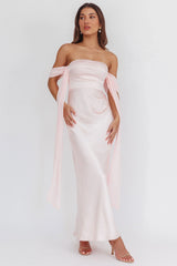 Odayah Draped Sleeve Maxi Dress Pink