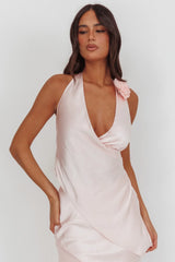 Easy Love Asymmetric Hem Halter Top Pink