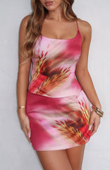 It's Go Time Mini Skirt Berry Blossom