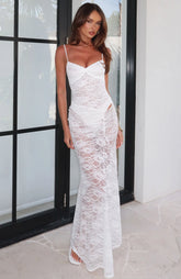 Tell Me I'm Pretty Lace Maxi Dress White