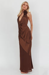 Easy Love Contrast Maxi Skirt Chocolate