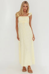 Zimmer Eyelet Frill Strap Maxi Dress Butter