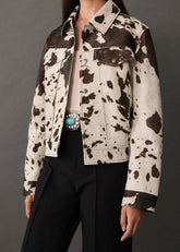 Wild West - Cow Print Faux Fur Jacket