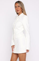 Alpha Femme Long Sleeve Mini Dress White