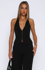Only Acting Halter Top Black