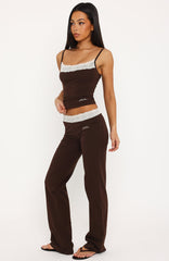 Tune In Straight Leg Pants Chocolate