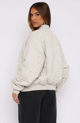Soft Love Bomber Jacket Beige