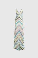 Daouda Spaghetti Backless Maxi Dress In Green