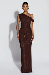 Ottilie Maxi Dress - Plum Brown