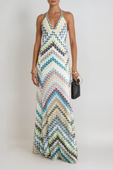 Daouda Spaghetti Backless Maxi Dress In Green