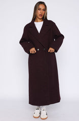 Winter Holiday Oversized Coat Burgundy