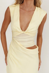 Sun Gaze Sheer Ruched Waist Maxi Dress Butter