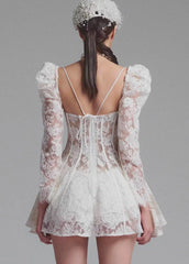Juliette - Sheer Lace Corset Mini Dress