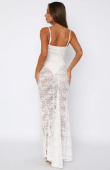 Tell Me I'm Pretty Lace Maxi Dress White