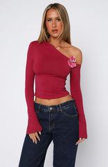 Said So Long Sleeve Top Berry