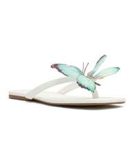 Noelle Sandals White/Aqua
