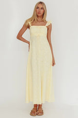 Zimmer Eyelet Frill Strap Maxi Dress Butter