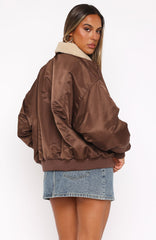 No Airtime Bomber Jacket Chocolate
