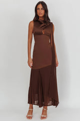 Meliza Keyhole Bust Maxi Dress Chocolate