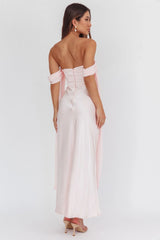 Odayah Draped Sleeve Maxi Dress Pink