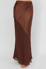 Easy Love Contrast Maxi Skirt Chocolate