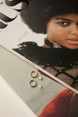 Teary Drop Diamante Hoop Earrings Gold
