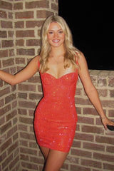 Sparkly Sweetheart Short Bodycon Homecoming Dress with Beading