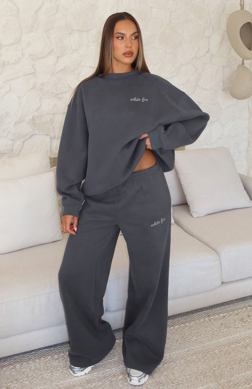 Why Won't You Wide Leg Sweatpants Volcanic